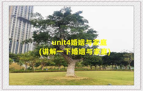 unit4婚姻与家庭(讲解一下婚姻与家庭)