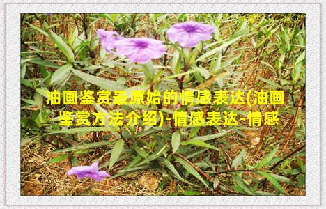 油画鉴赏最原始的情感表达(油画鉴赏方法介绍)-情感表达-情感表达